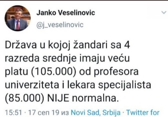 ОТВОРЕНО ПИСМО ЈАНКУ ВЕСЕЛИНОВИЋУ ОТВОРЕНО ПИСМО ЈАНКУ ВЕСЕЛИНОВИЋУ