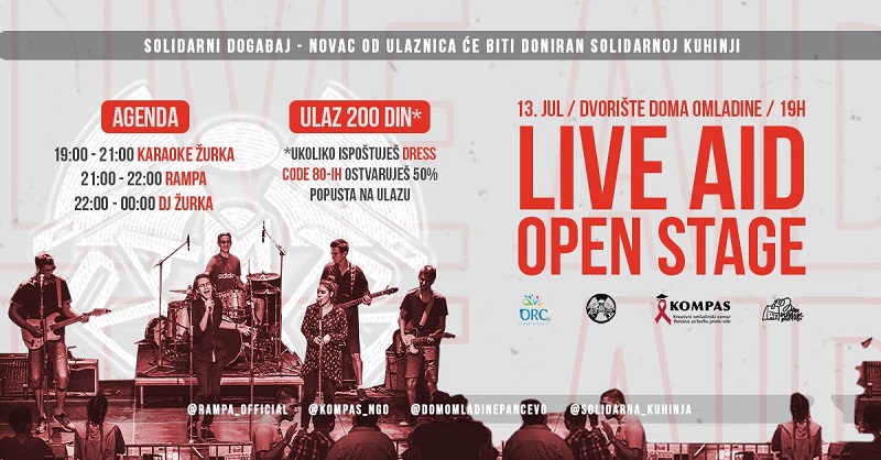 PANČEVO: „LIVE AID” U UTORAK U BAŠTI DOMA OMLADINE PANČEVO: „LIVE AID” U UTORAK U BAŠTI DOMA OMLADINE